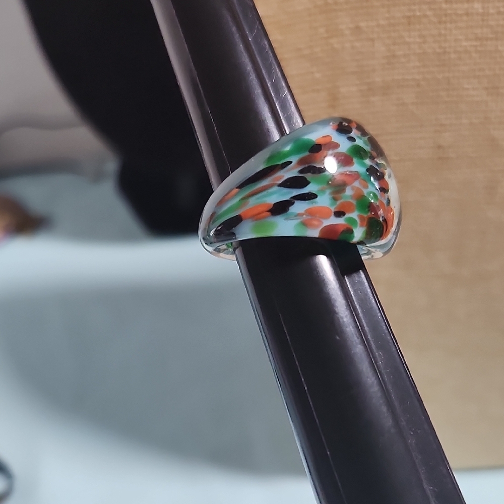 Multicolor Glass Statement Ring